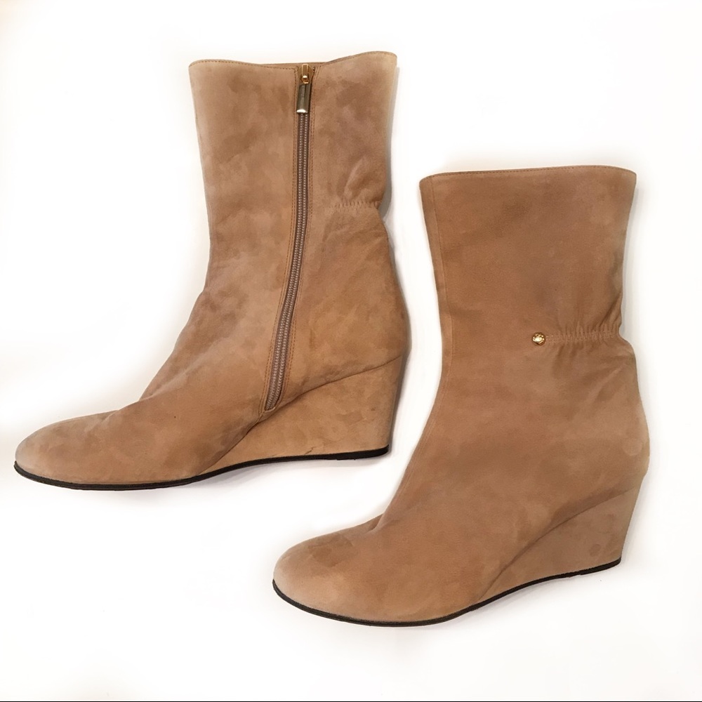 Luxurious Taryn Rose Leather Wedge Booties